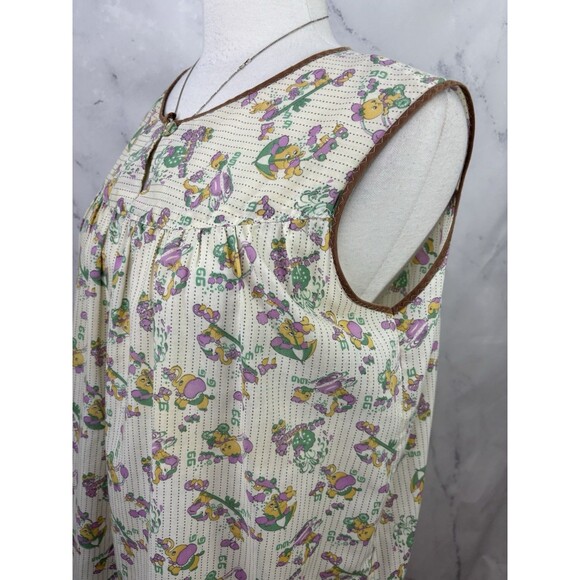 VTG 60s kitsch Novelty House Dress L Homemade Motif mumu Anthropomorphic 1966 - Picture 13 of 16